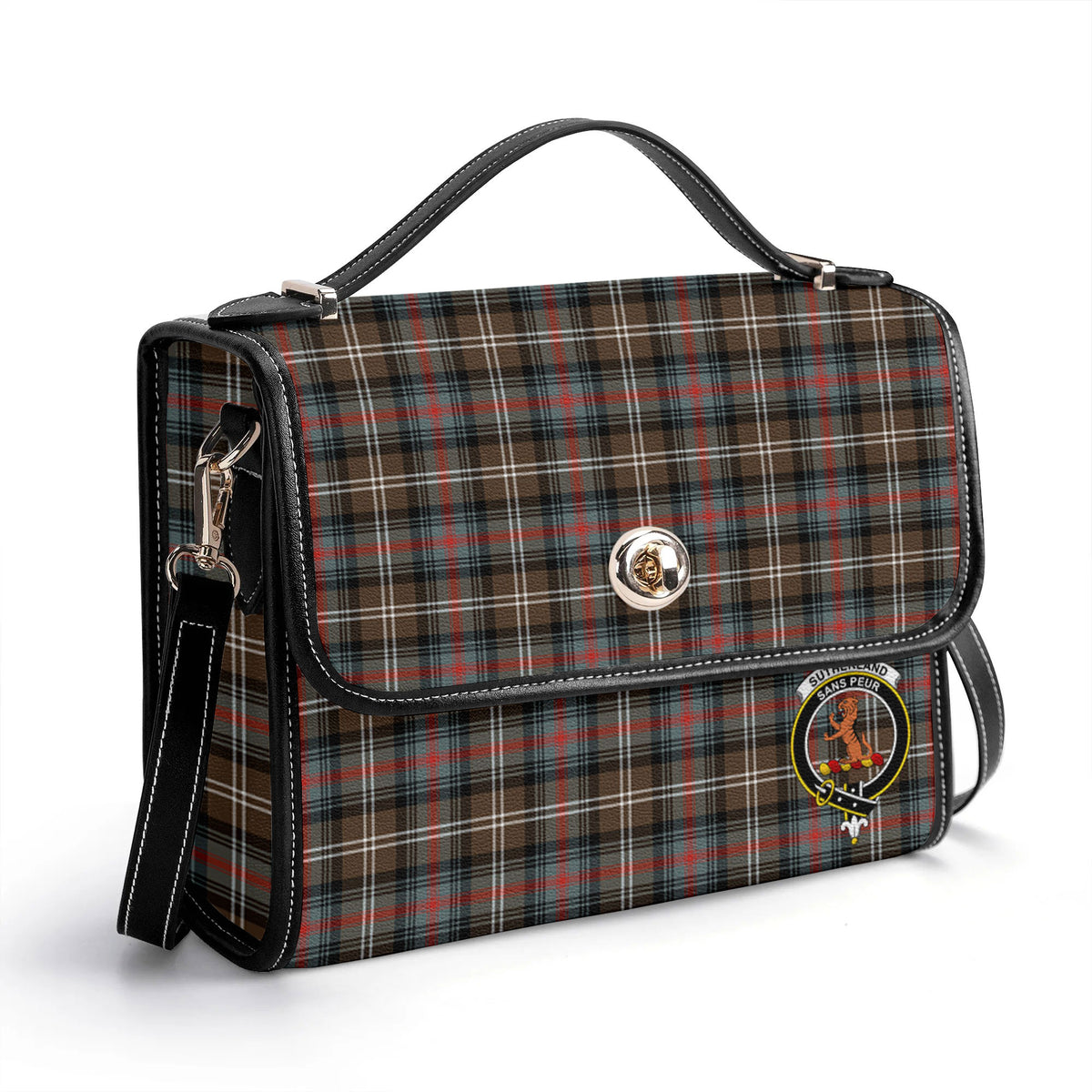 Sutherland Weathered Tartan Crest Satchel Bag