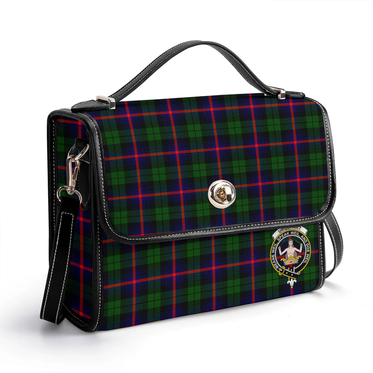Urquhart Modern Tartan Crest Satchel Bag