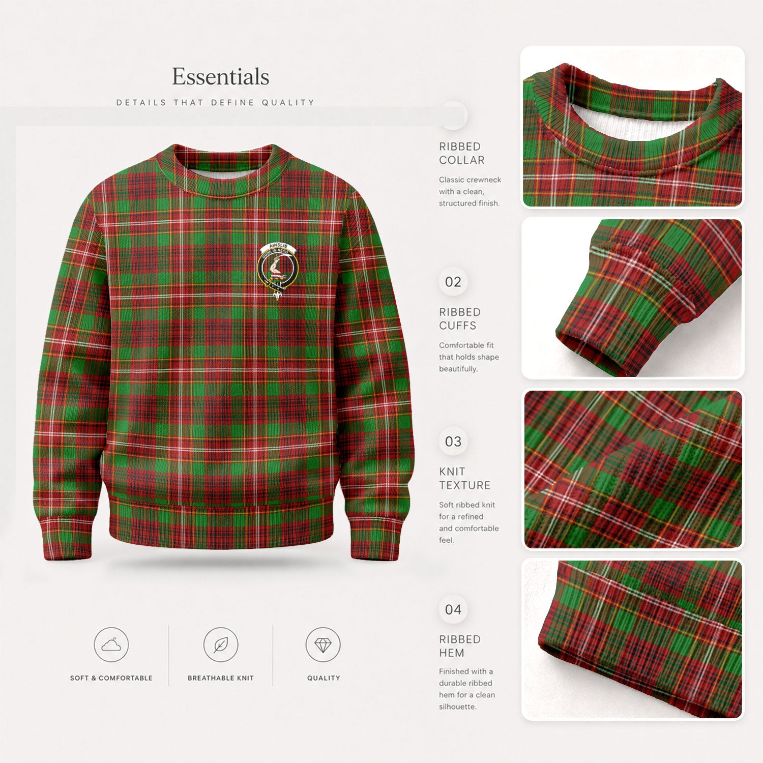 Ainslie Tartan Crest Sweater
