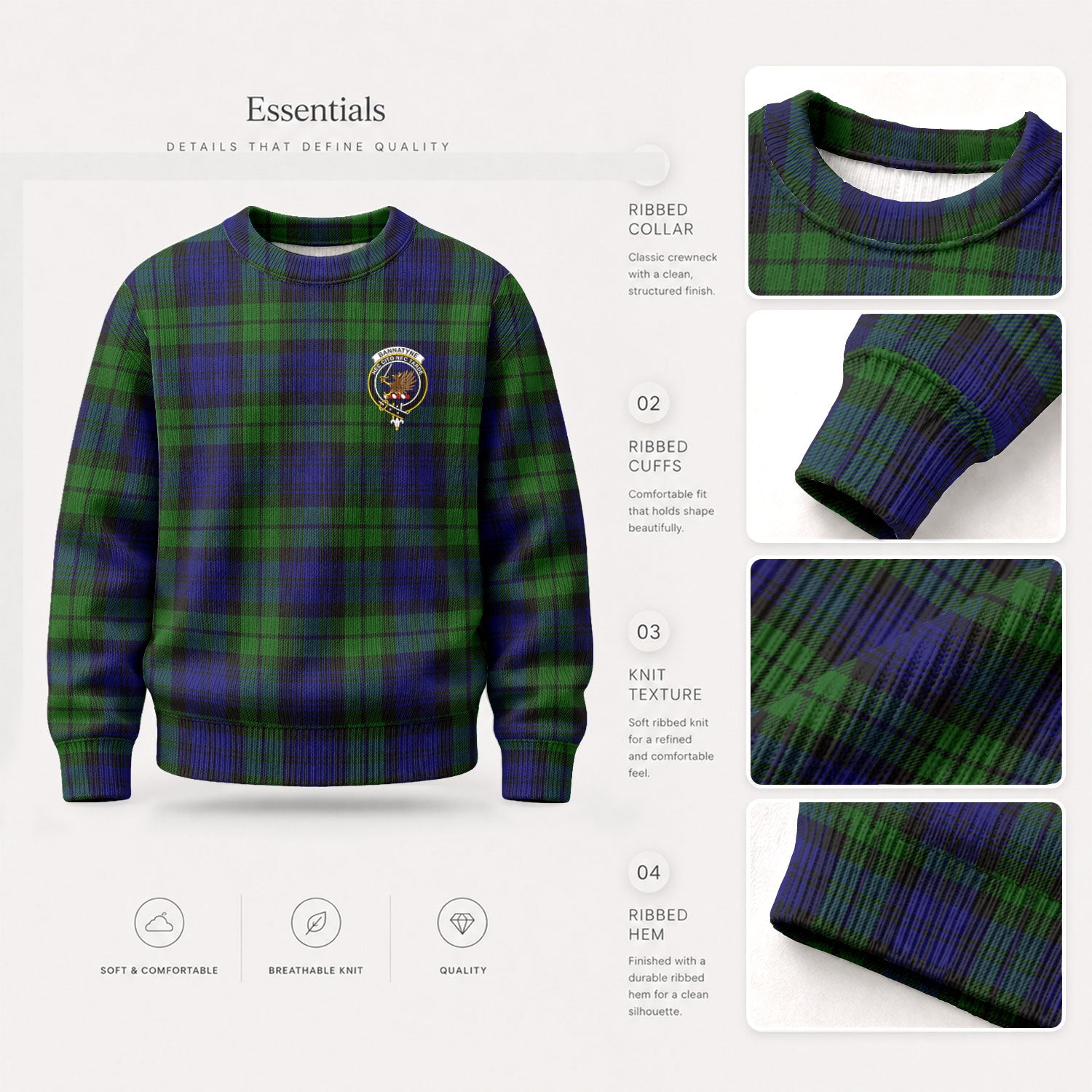Bannatyne Tartan Crest Sweater
