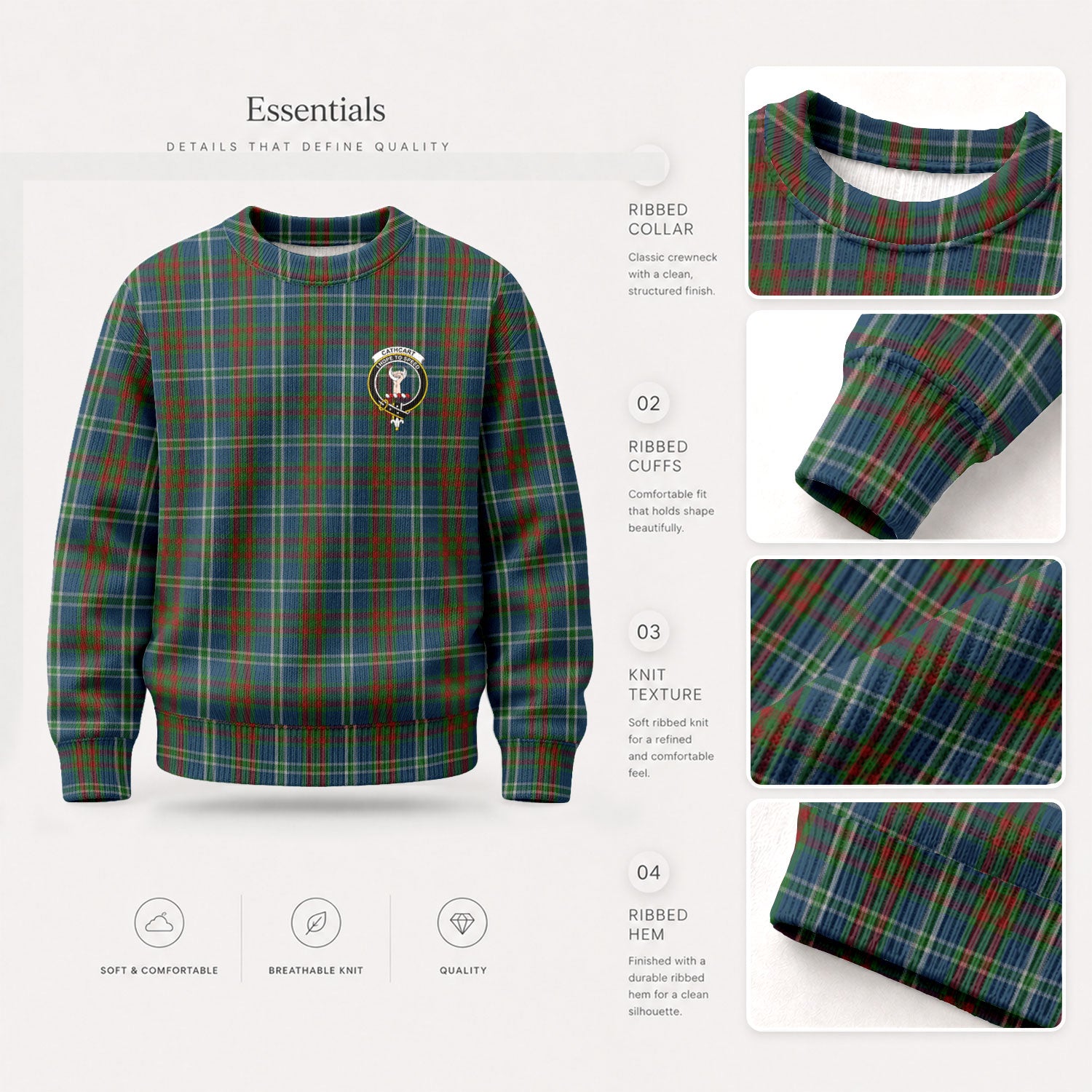 Cathcart Tartan Crest Sweater