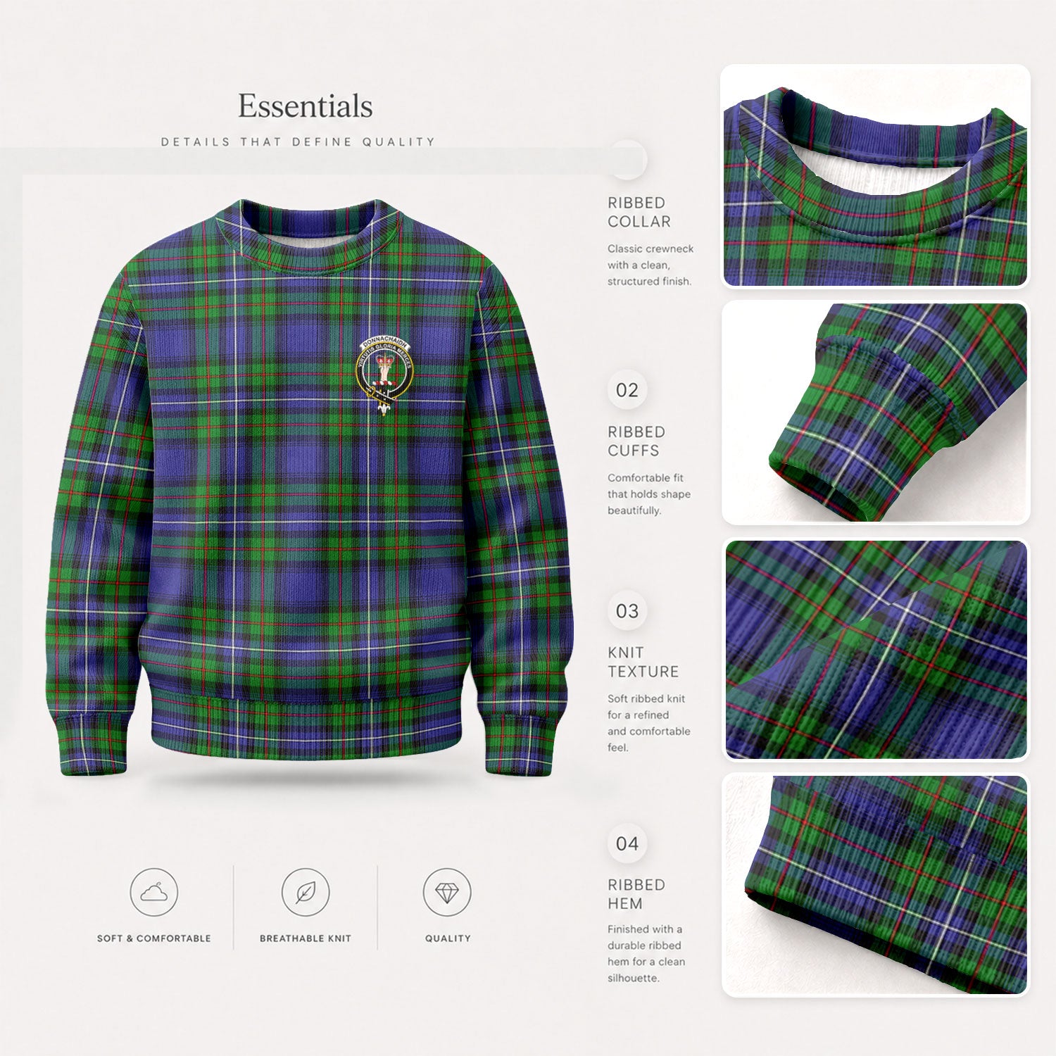 Donnachaidh Tartan Crest Sweater