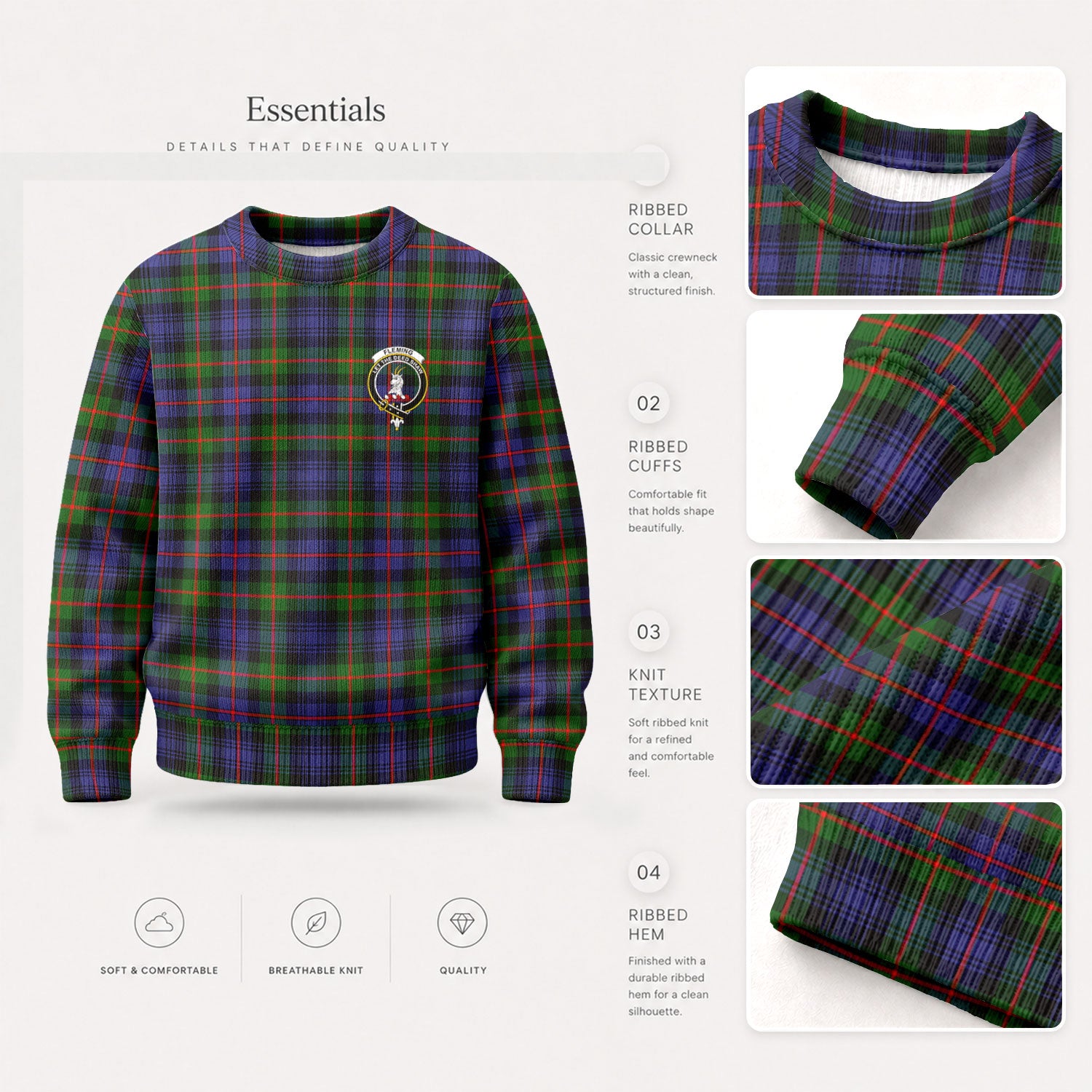 Fleming Tartan Crest Sweater