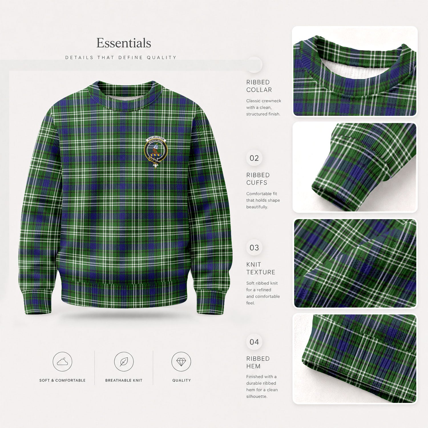 Haliburton Tartan Crest Sweater