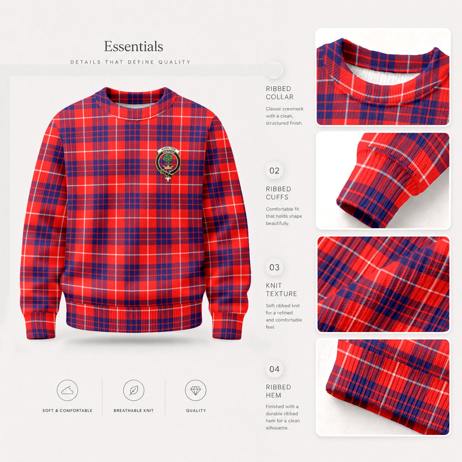 Hamilton Modern Tartan Crest Sweater