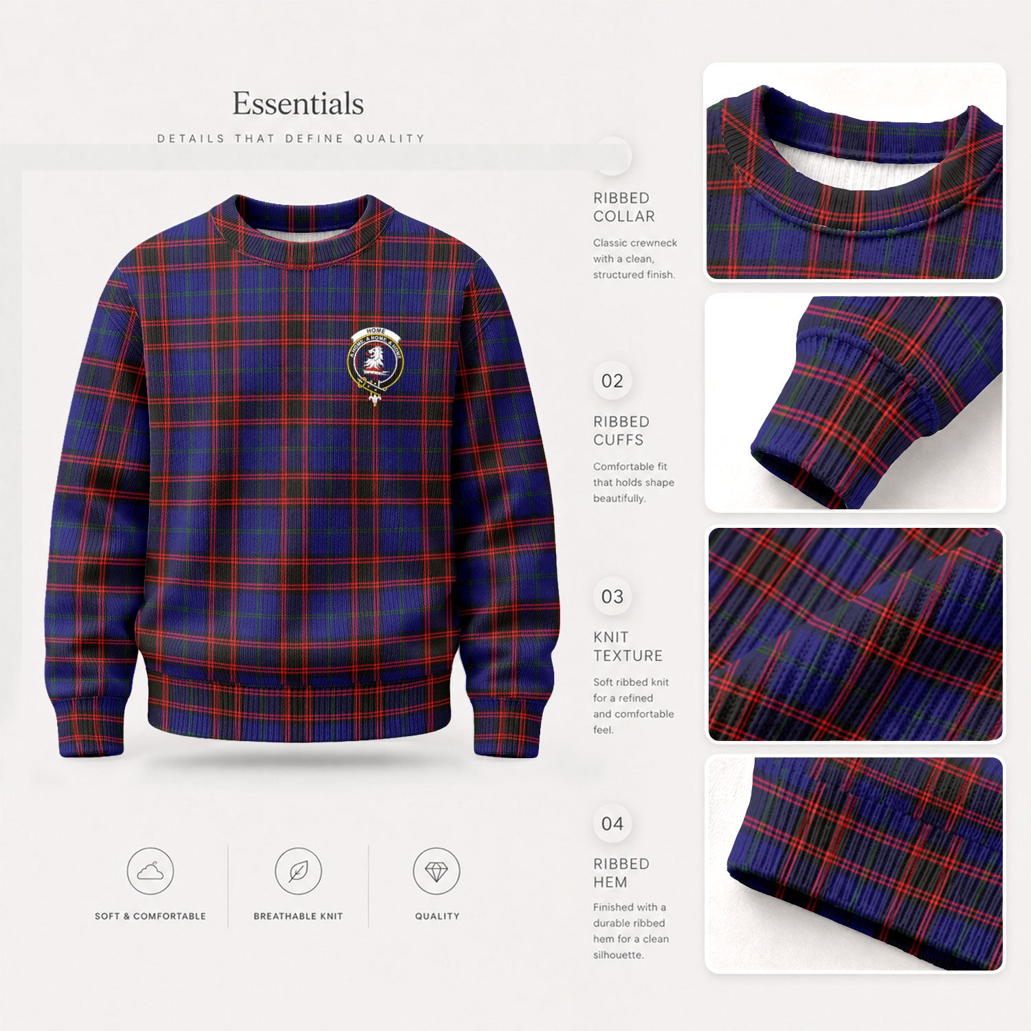 Home Modern Tartan Crest Sweater