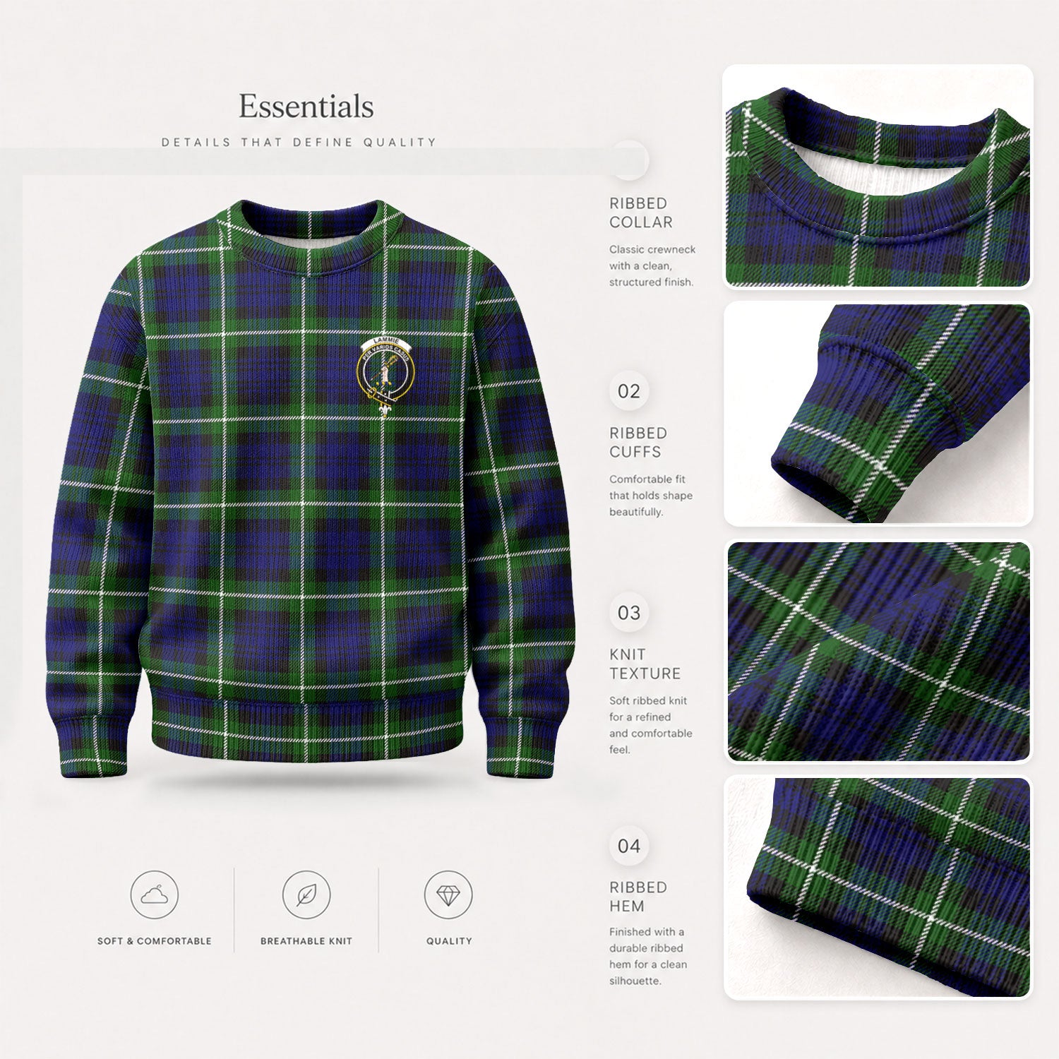 Lammie Tartan Crest Sweater