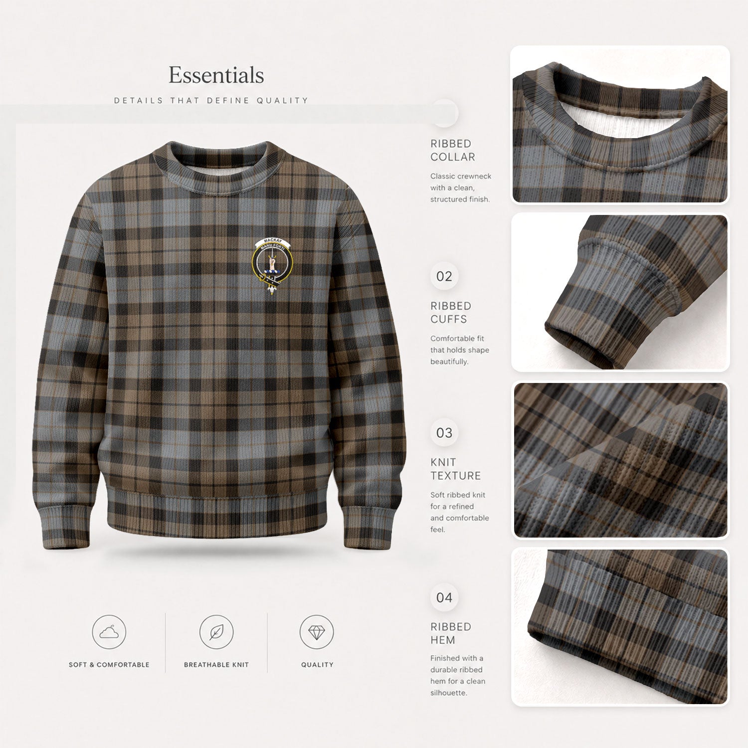 MacKay Weathered Tartan Crest Sweater