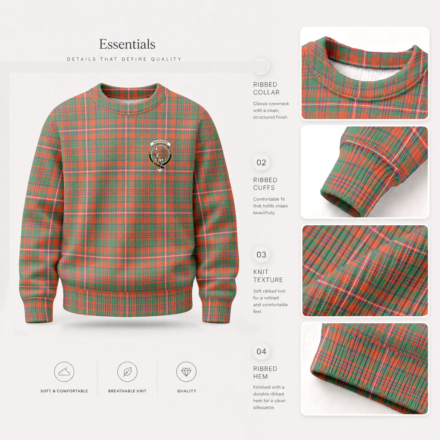 MacKinnon Ancient Tartan Crest Sweater