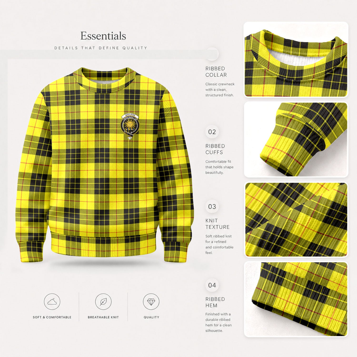 MacLeod of Lewis Modern Tartan Crest Sweater