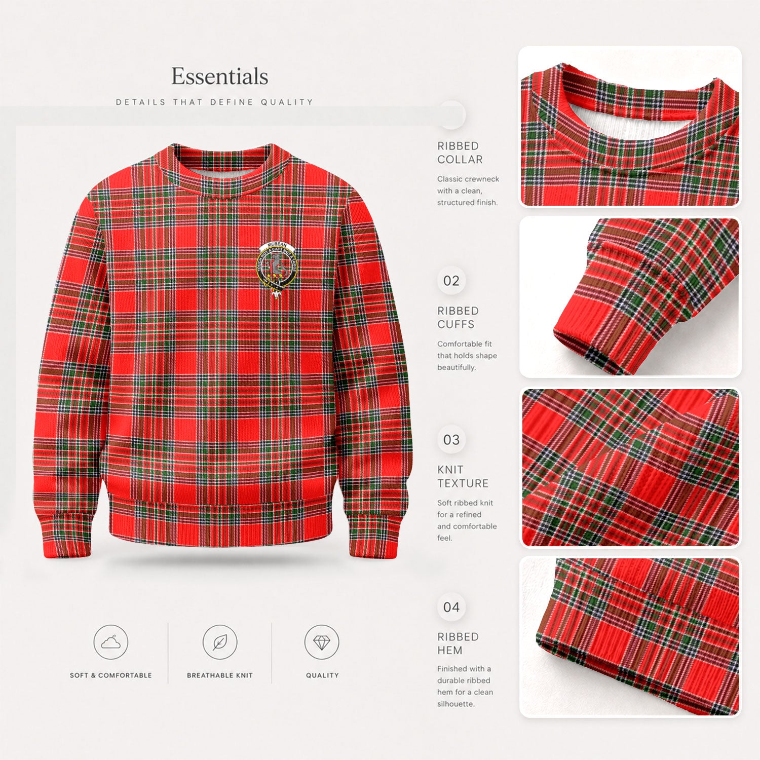 McBean Tartan Crest Sweater