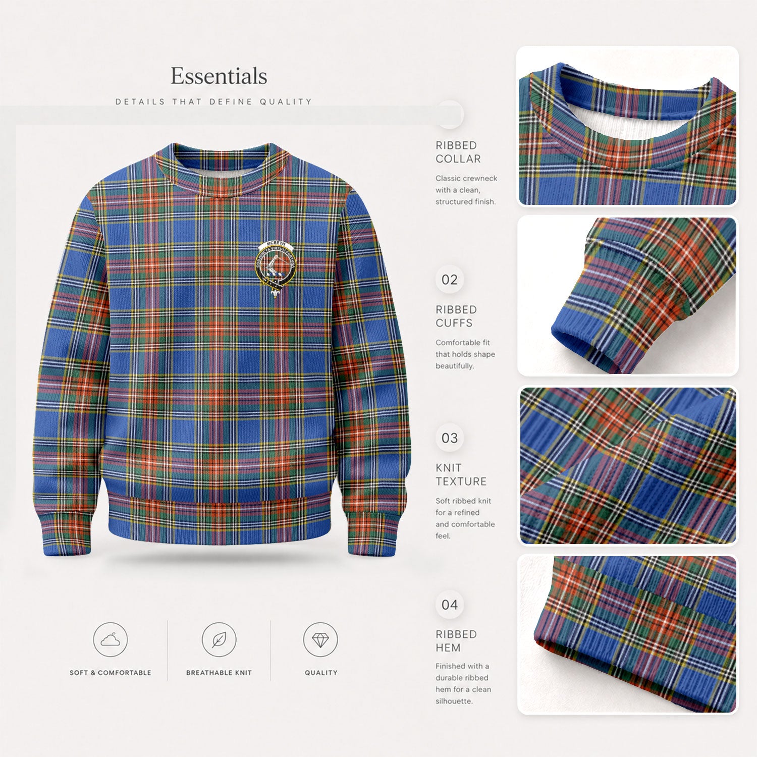 McBeth Ancient Tartan Crest Sweater