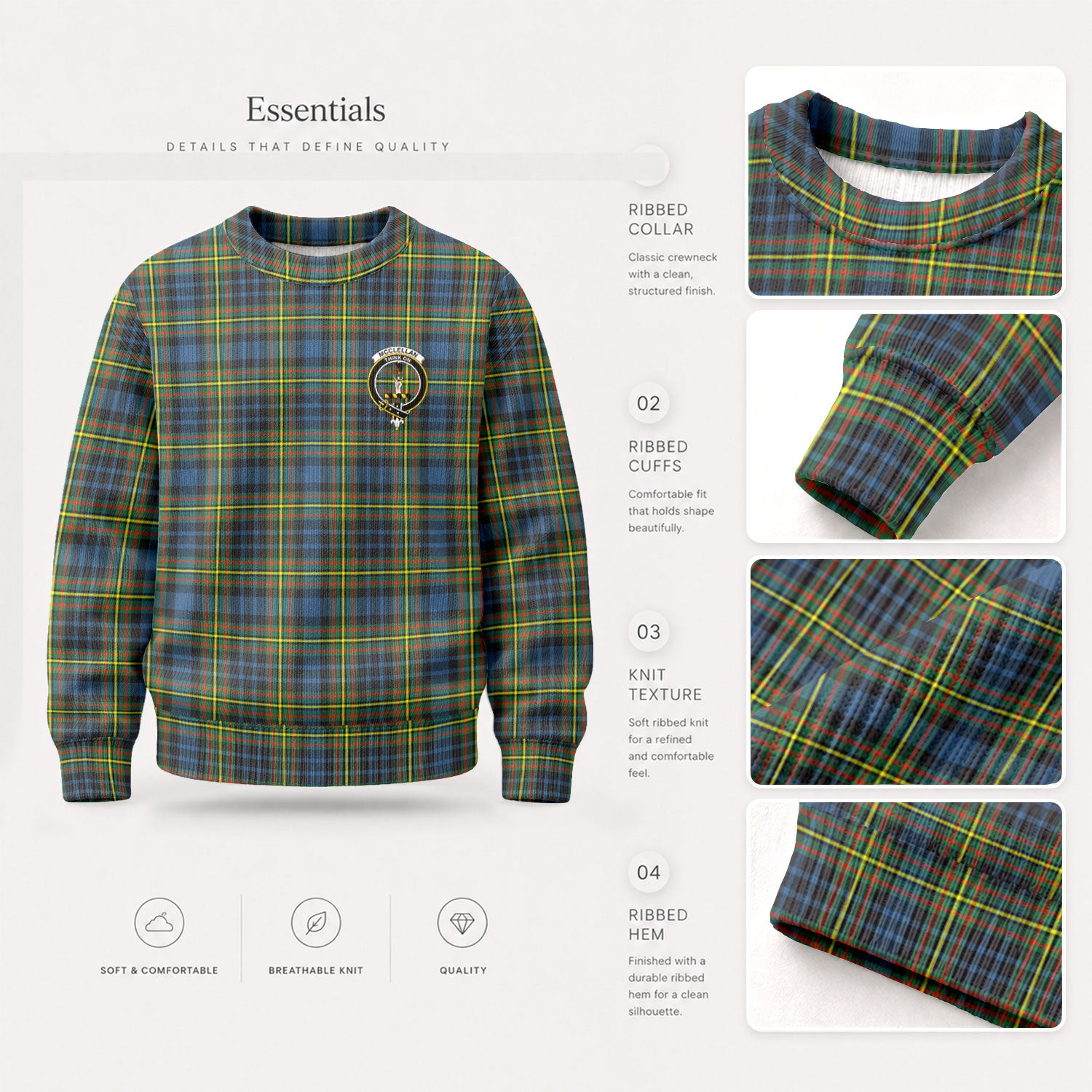 McClellan Ancient Tartan Crest Sweater