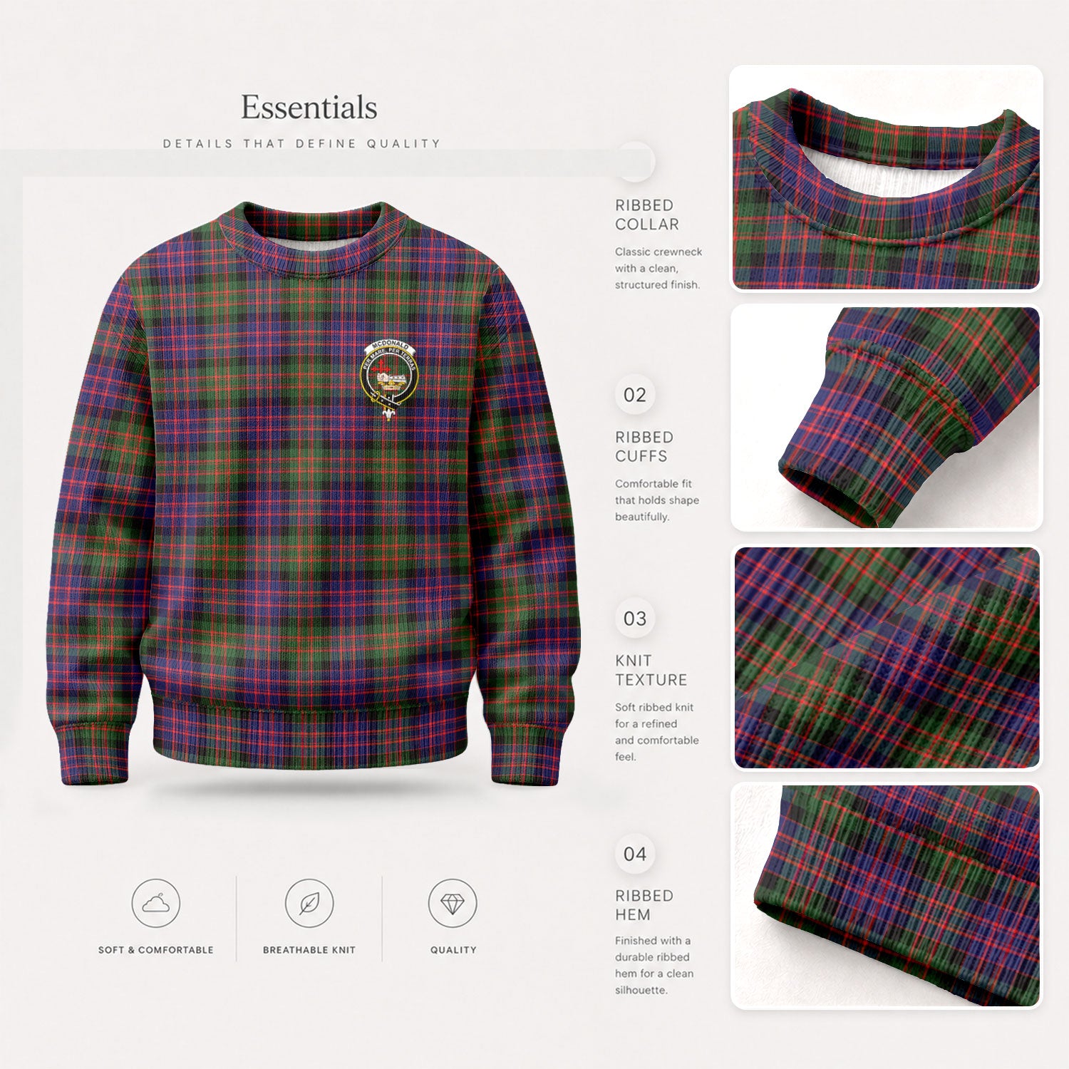 McDonald Modern Tartan Crest Sweater