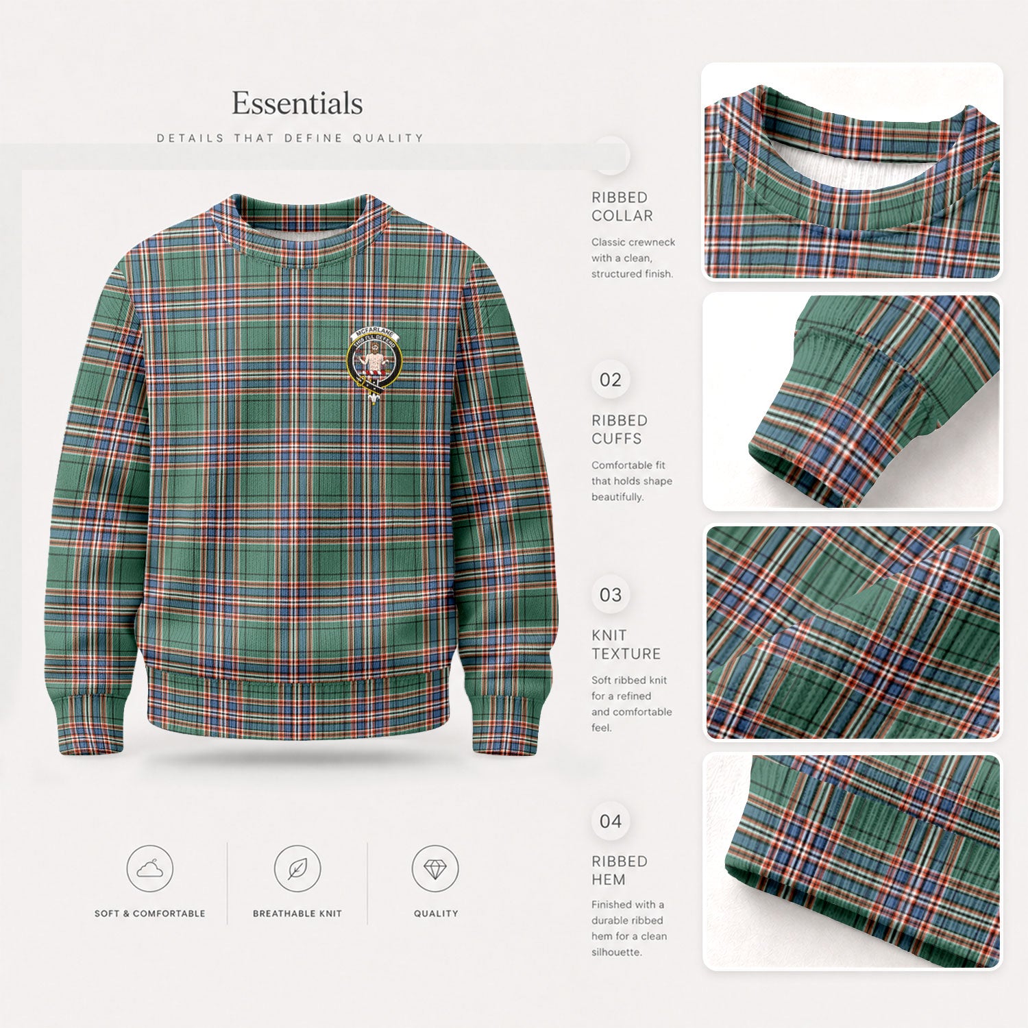 McFarlane Hunting Ancient Tartan Crest Sweater