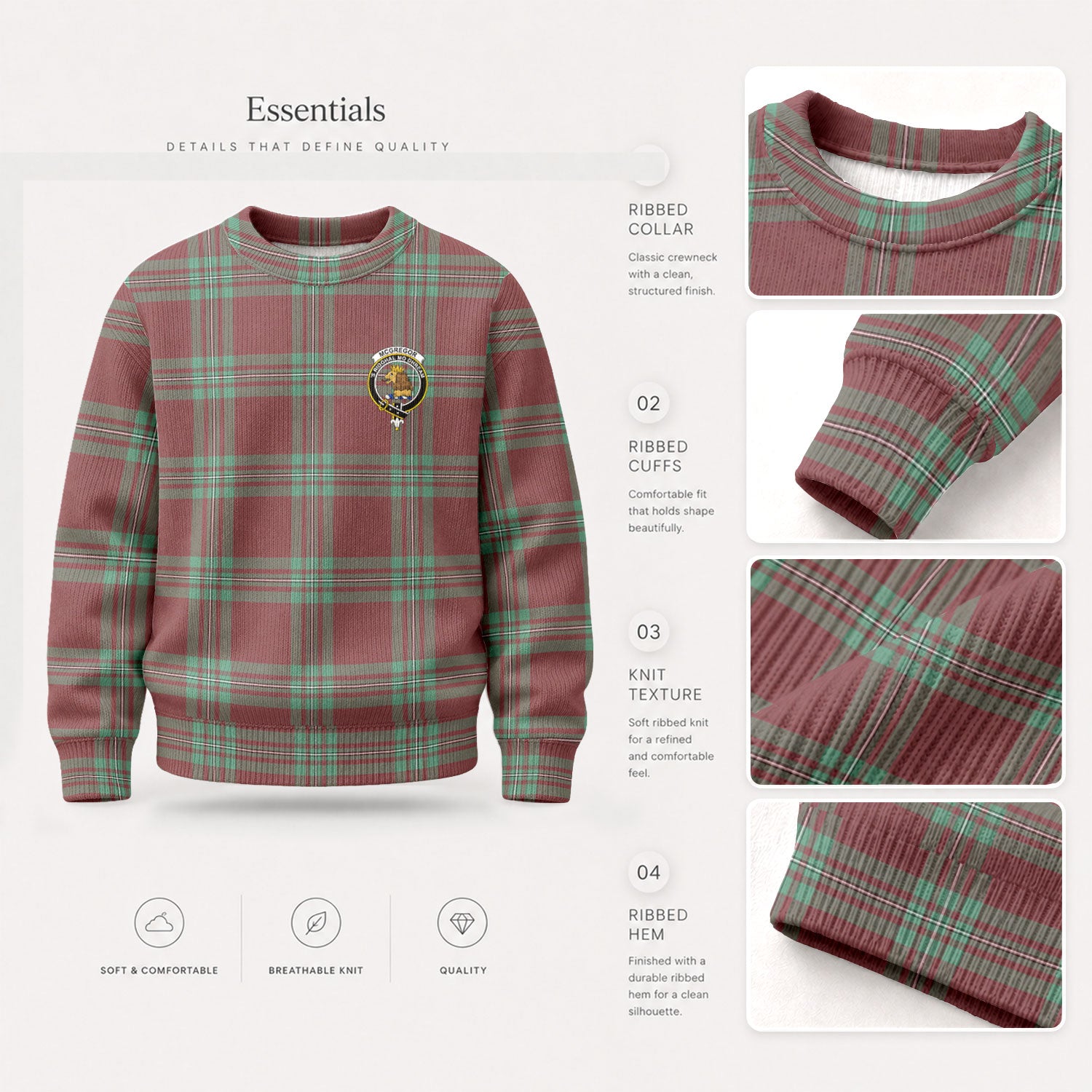 McGregor Hunting Ancient Tartan Crest Sweater