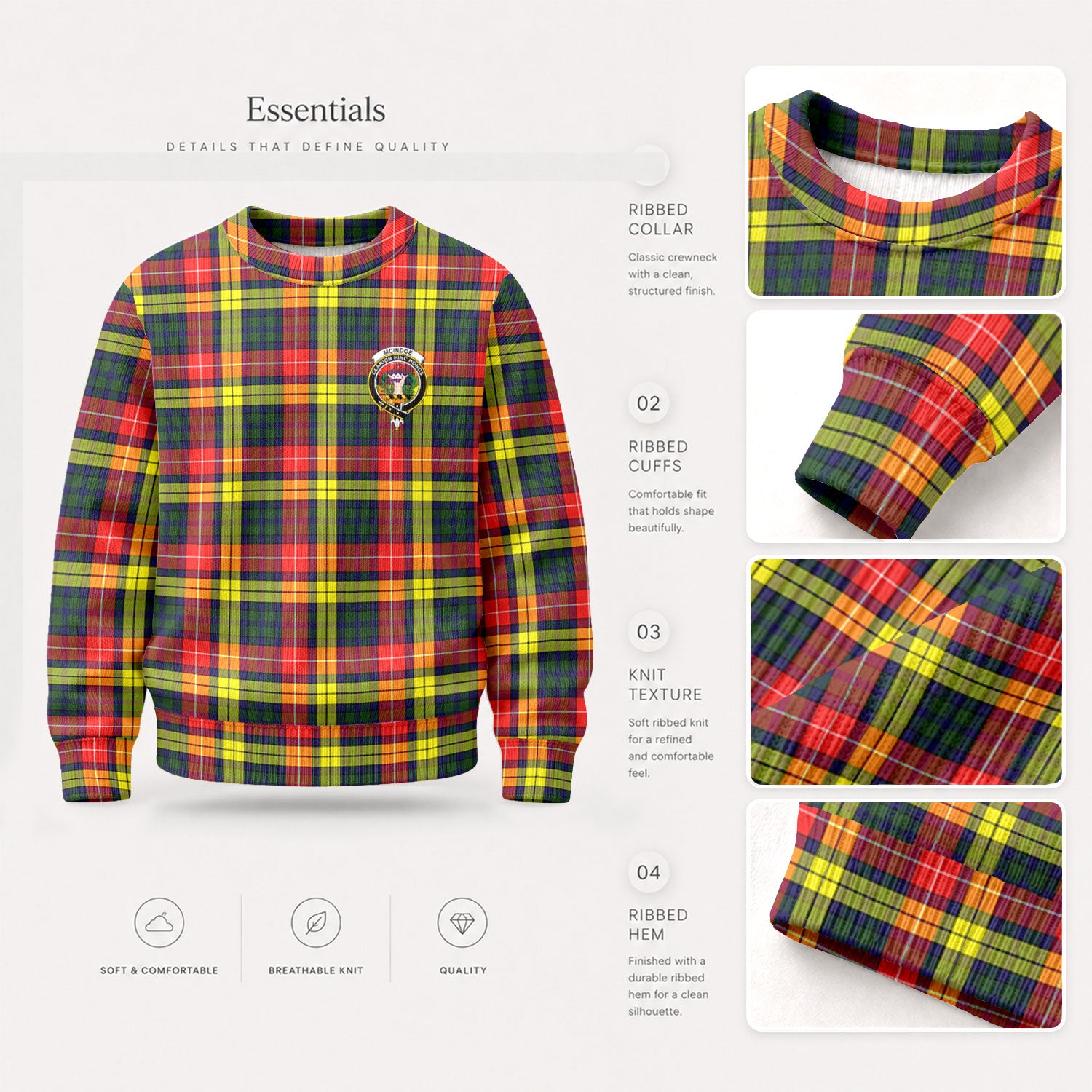 McIndoe Tartan Crest Sweater