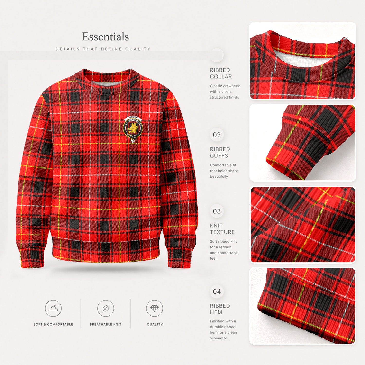 McIvor Tartan Crest Sweater