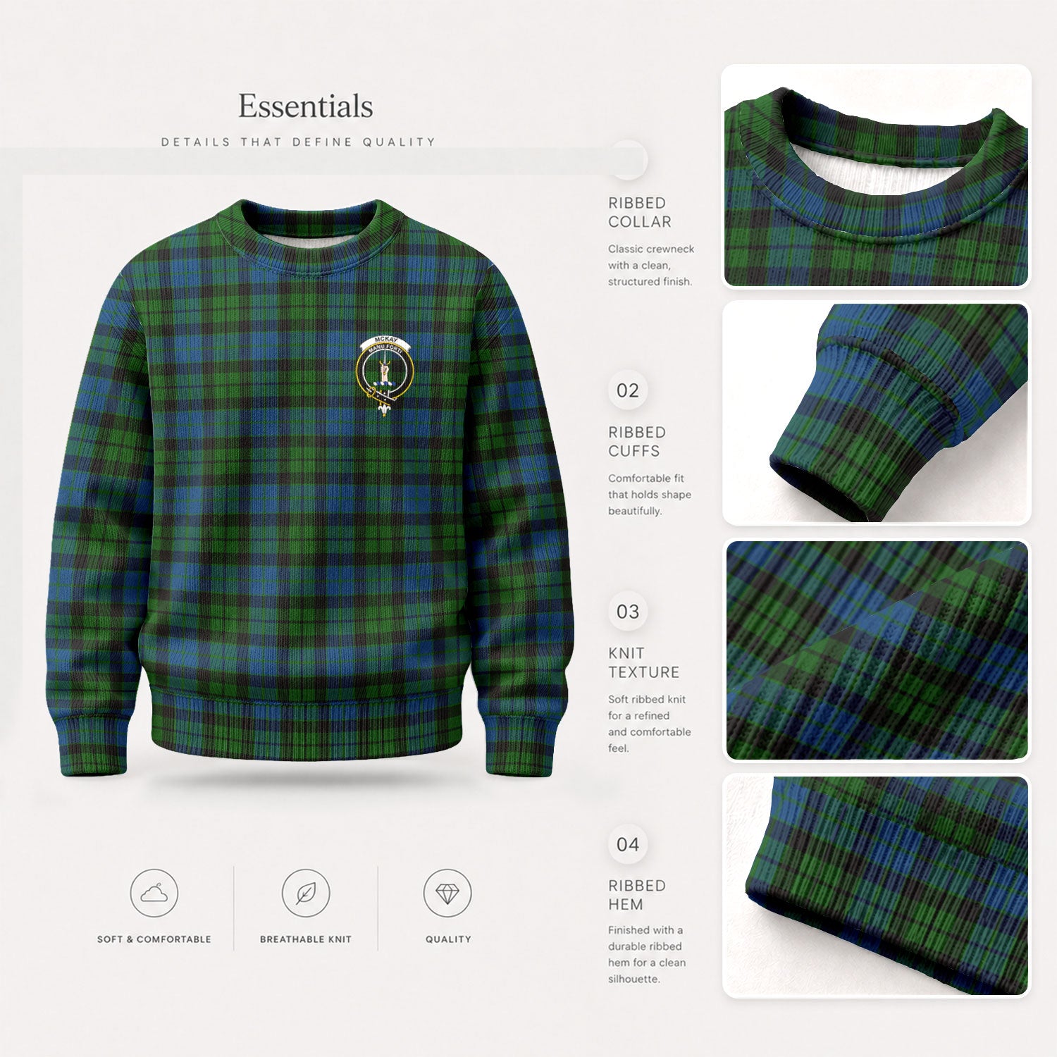 McKay Modern Tartan Crest Sweater