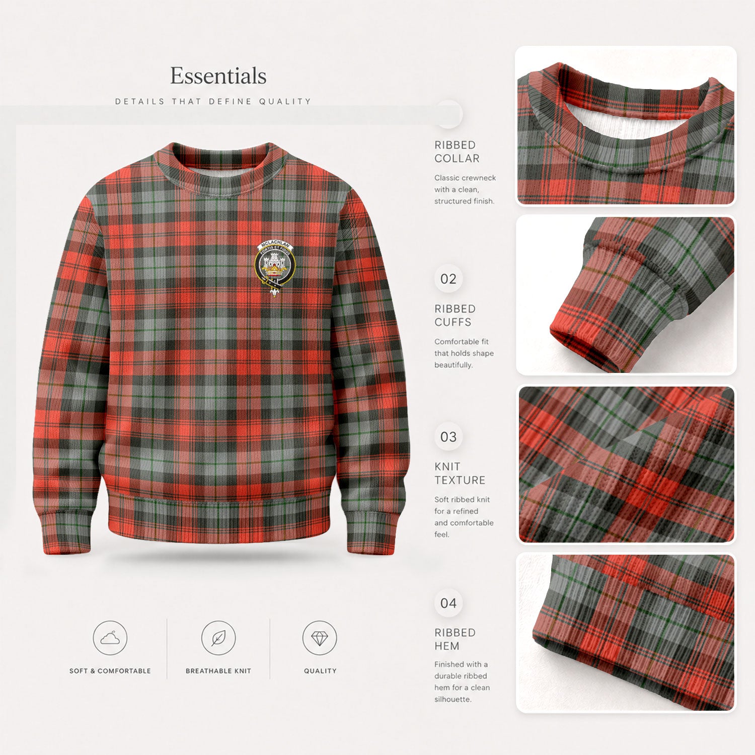 McLachlan Weathered Tartan Crest Sweater