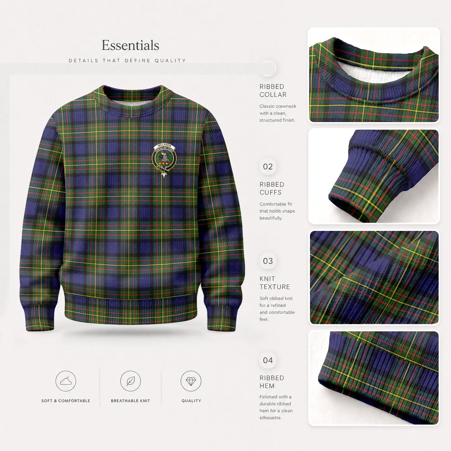 McLaren Modern Tartan Crest Sweater
