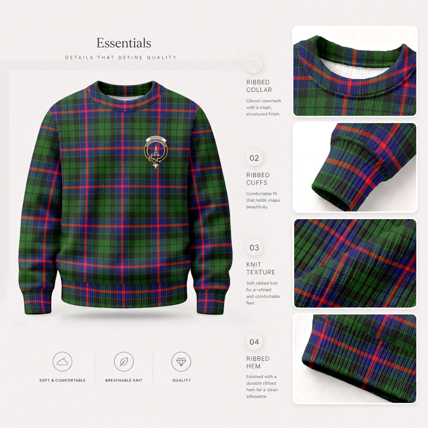 Morrison Modern Tartan Crest Sweater