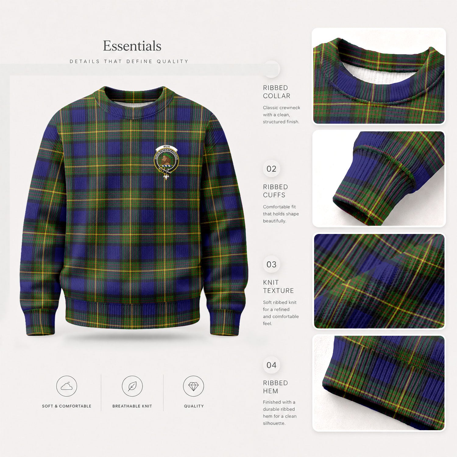Muir Tartan Crest Sweater