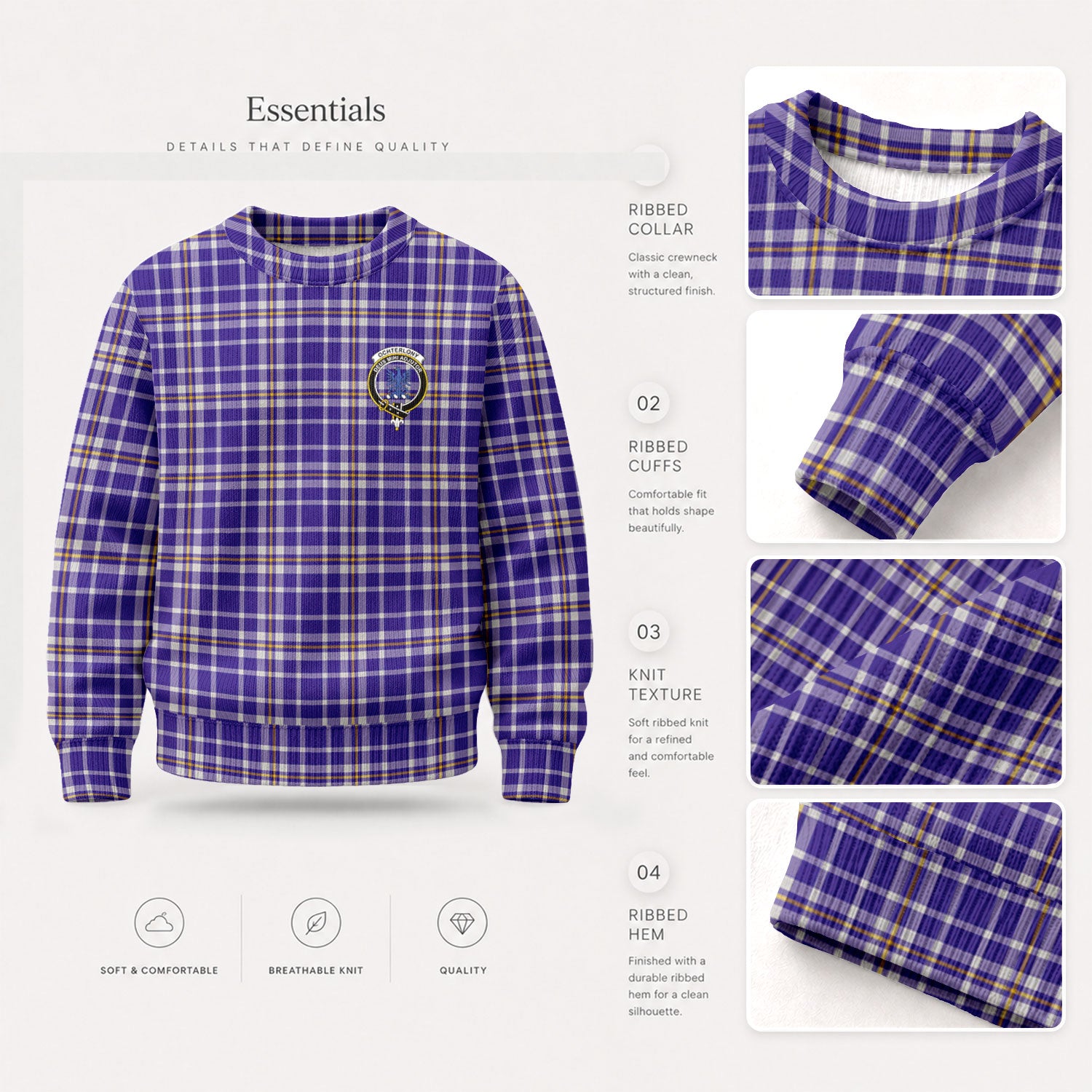 Ochterlony Tartan Crest Sweater
