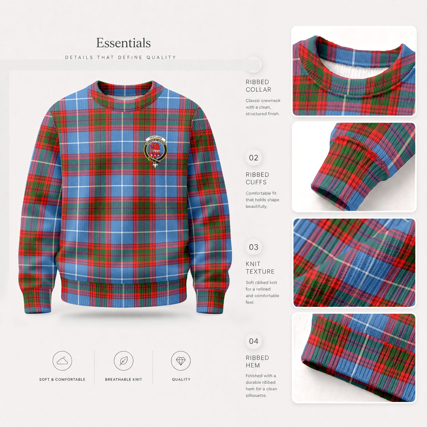 Pentland Tartan Crest Sweater