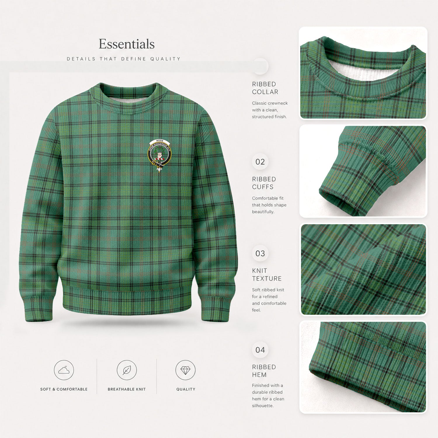 Ross Hunting Ancient Tartan Crest Sweater