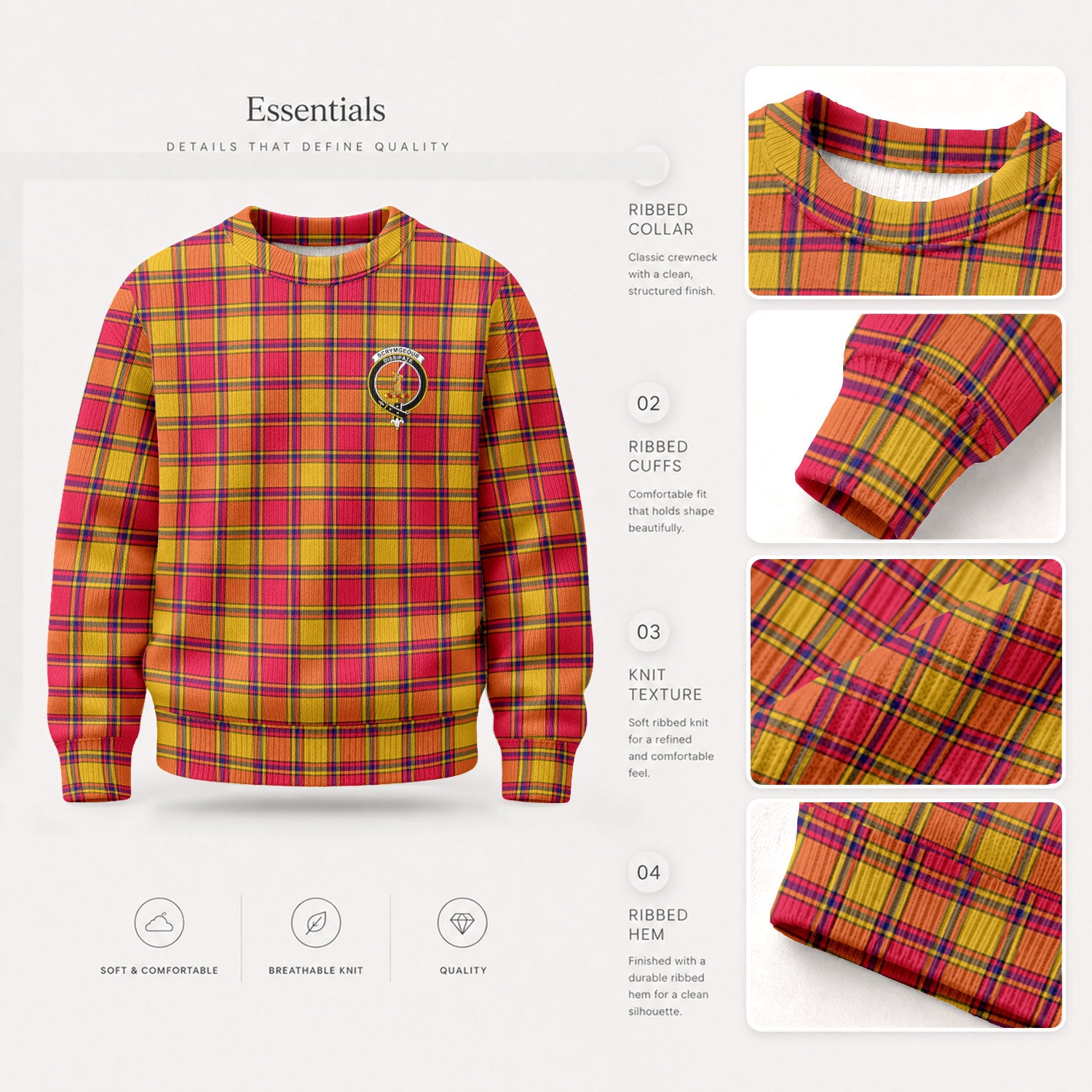 Scrymgeour Tartan Crest Sweater