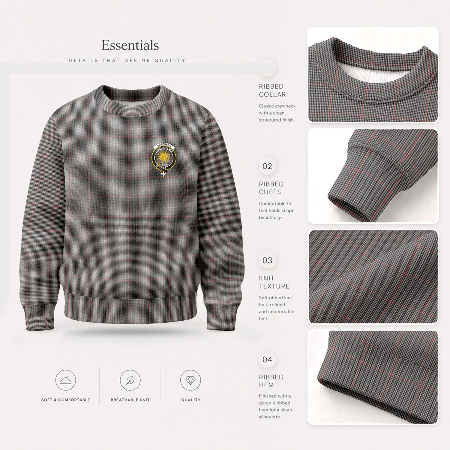 Shepherd Tartan Crest Sweater