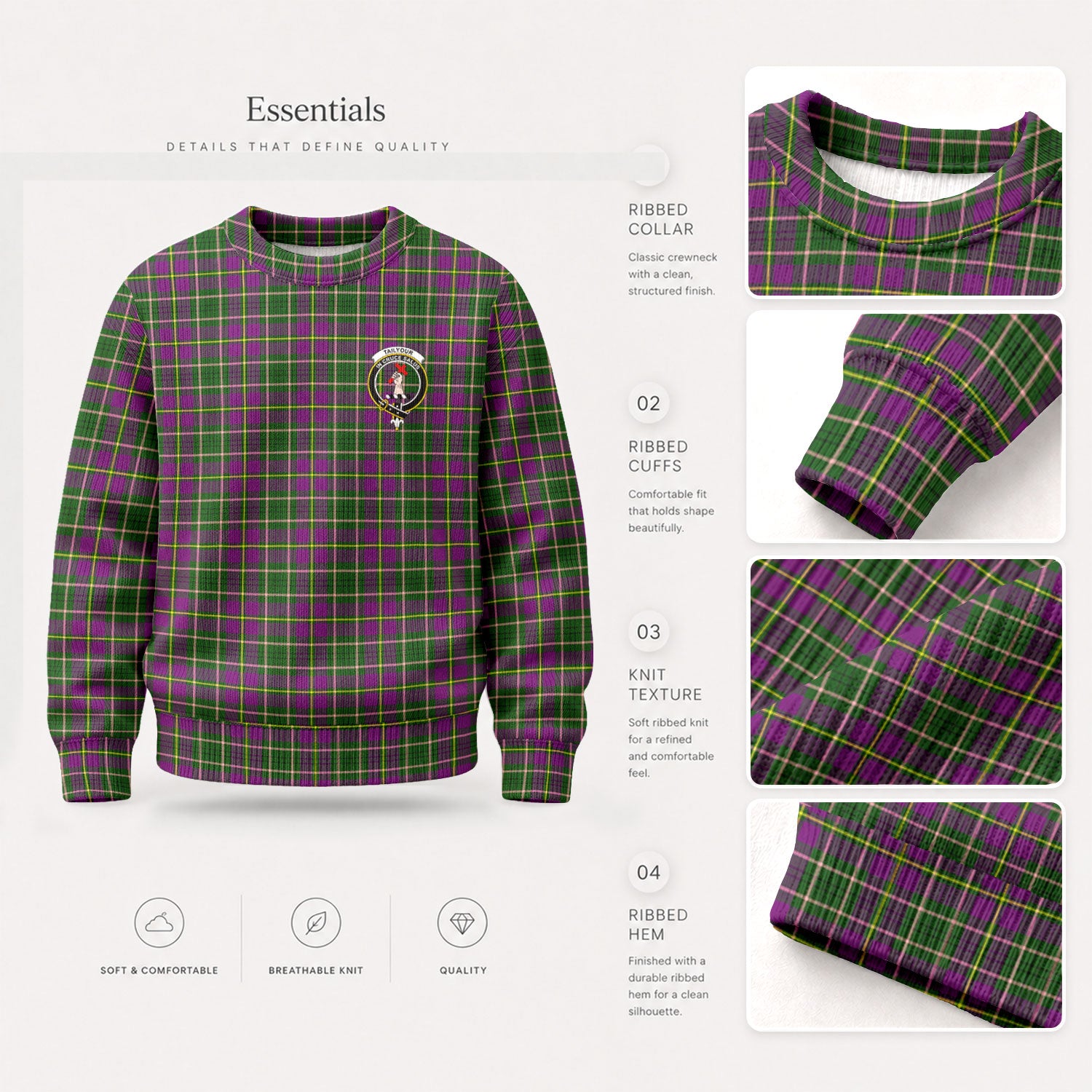 Tailyour (or Taylor) Tartan Crest Sweater
