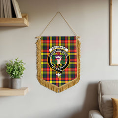 Buchanan Modern Tartan Crest Wall Hanging Banner - Wood Pole