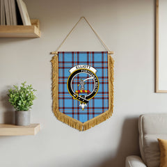 Elliott Ancient Tartan Crest Wall Hanging Banner - Wood Pole