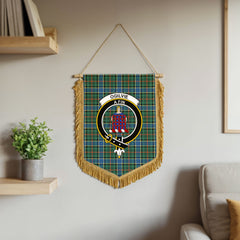 Ogilvie Hunting Ancient Tartan Crest Wall Hanging Banner - Wood Pole