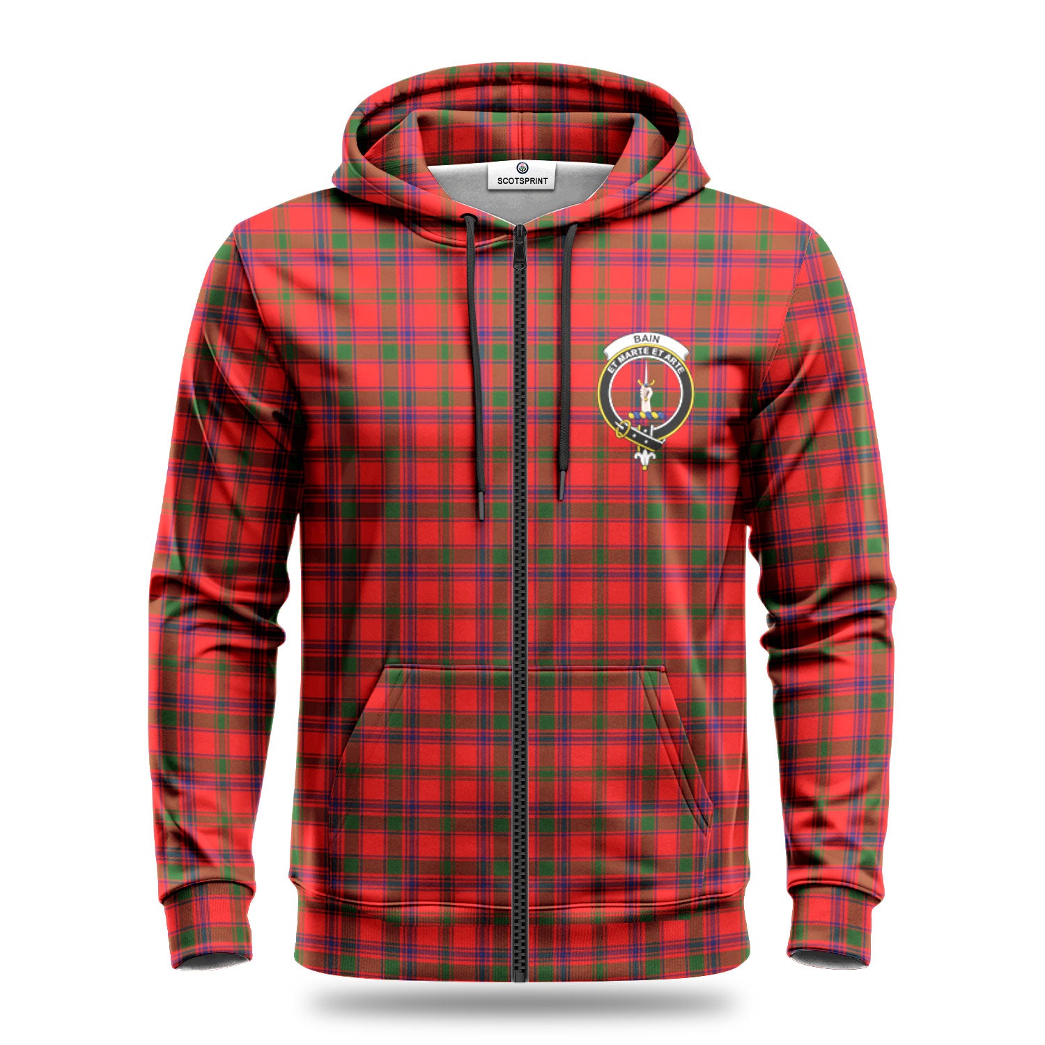 Bain Tartan Crest Hoodie