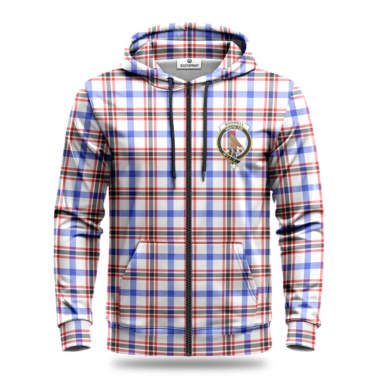 Boswell Modern Tartan Crest Hoodie