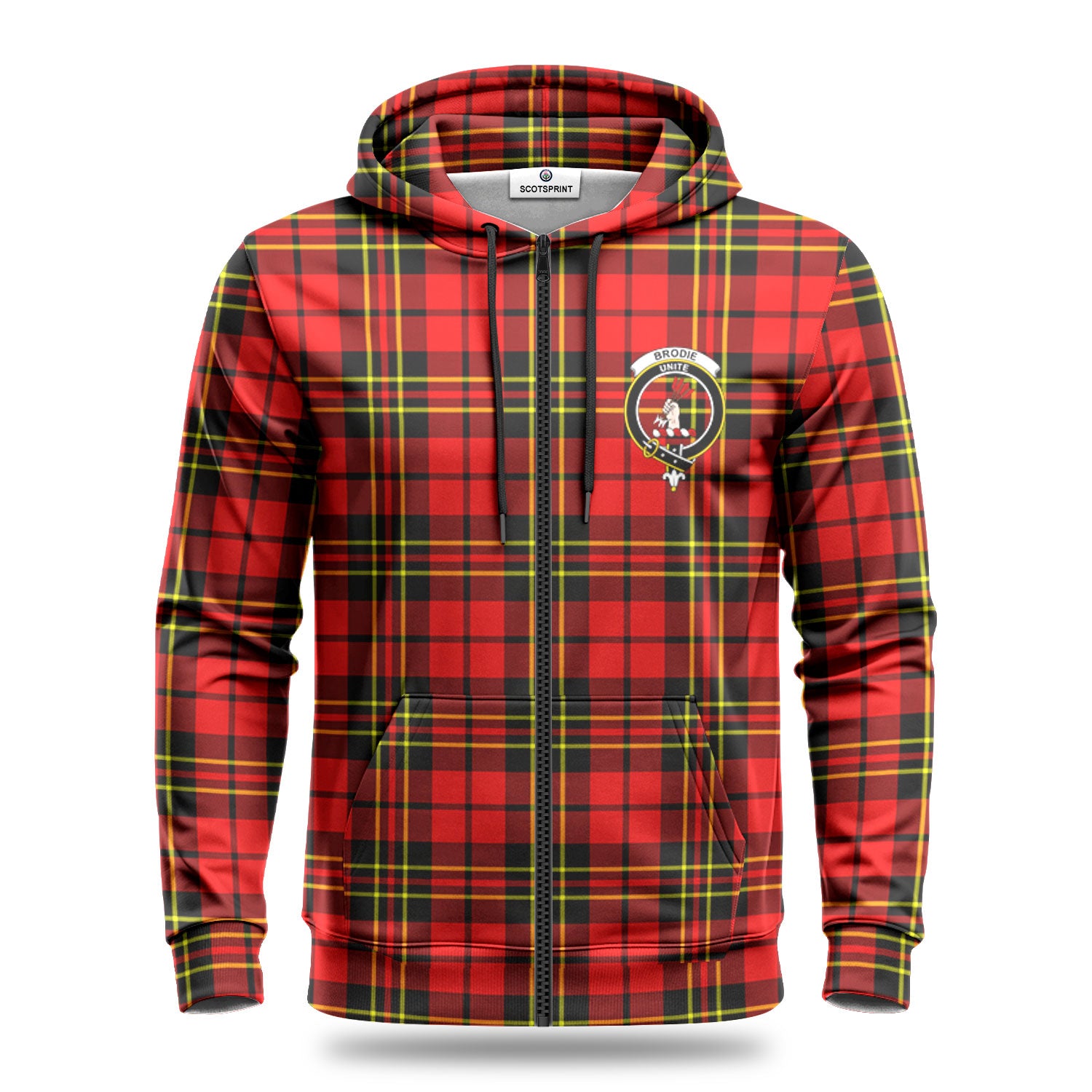 Brodie Modern Tartan Crest Hoodie