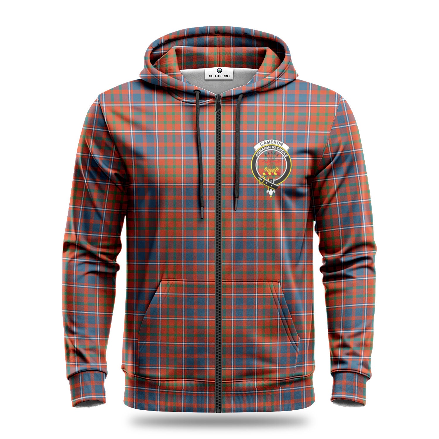 Cameron of Lochiel Ancient Tartan Crest Hoodie