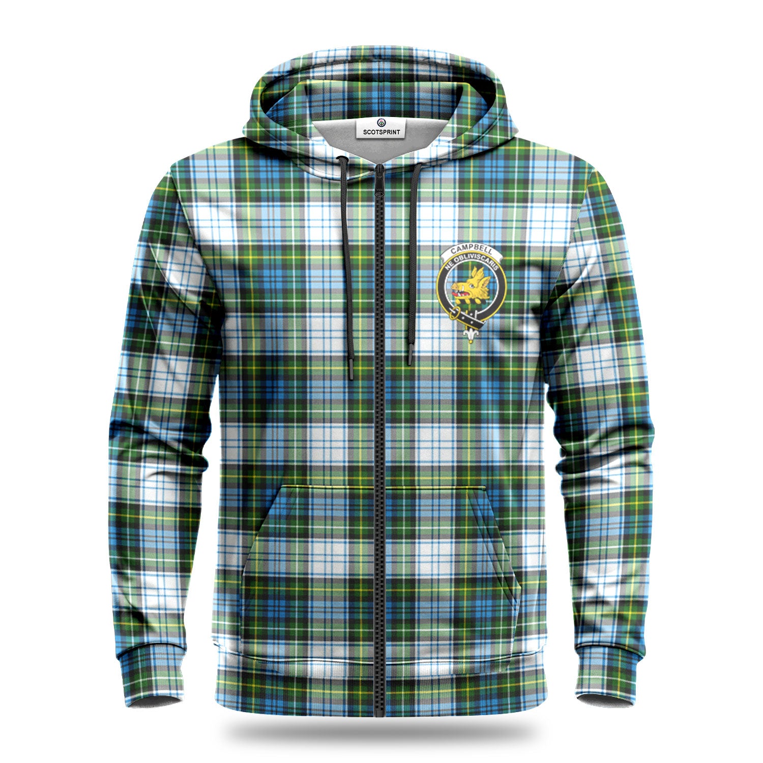 Campbell Dress Tartan Crest Hoodie