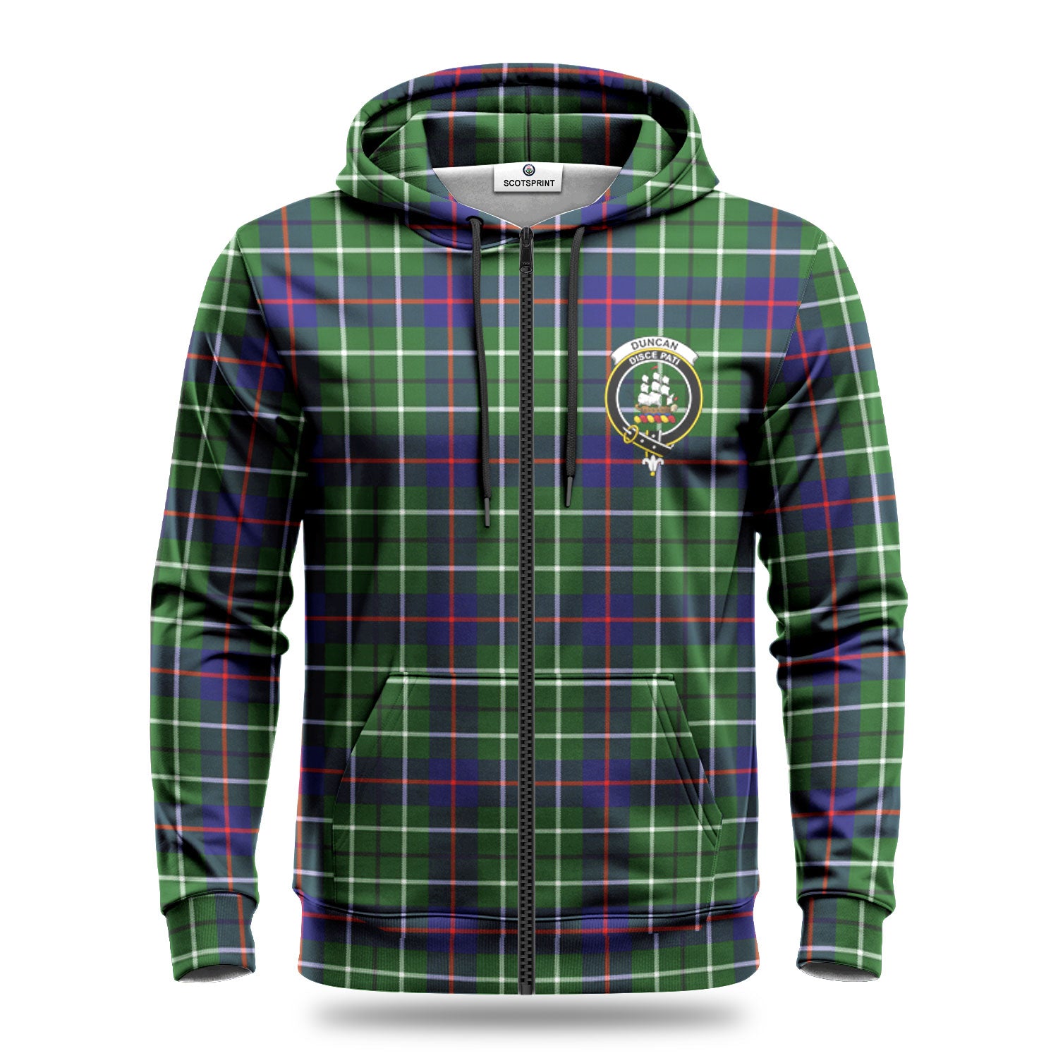 Duncan Modern Tartan Crest Hoodie