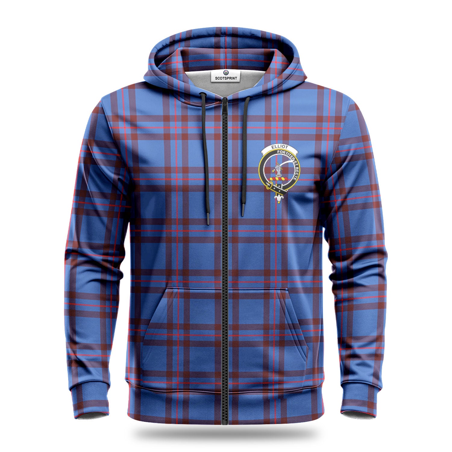 Elliot Modern Tartan Crest Hoodie