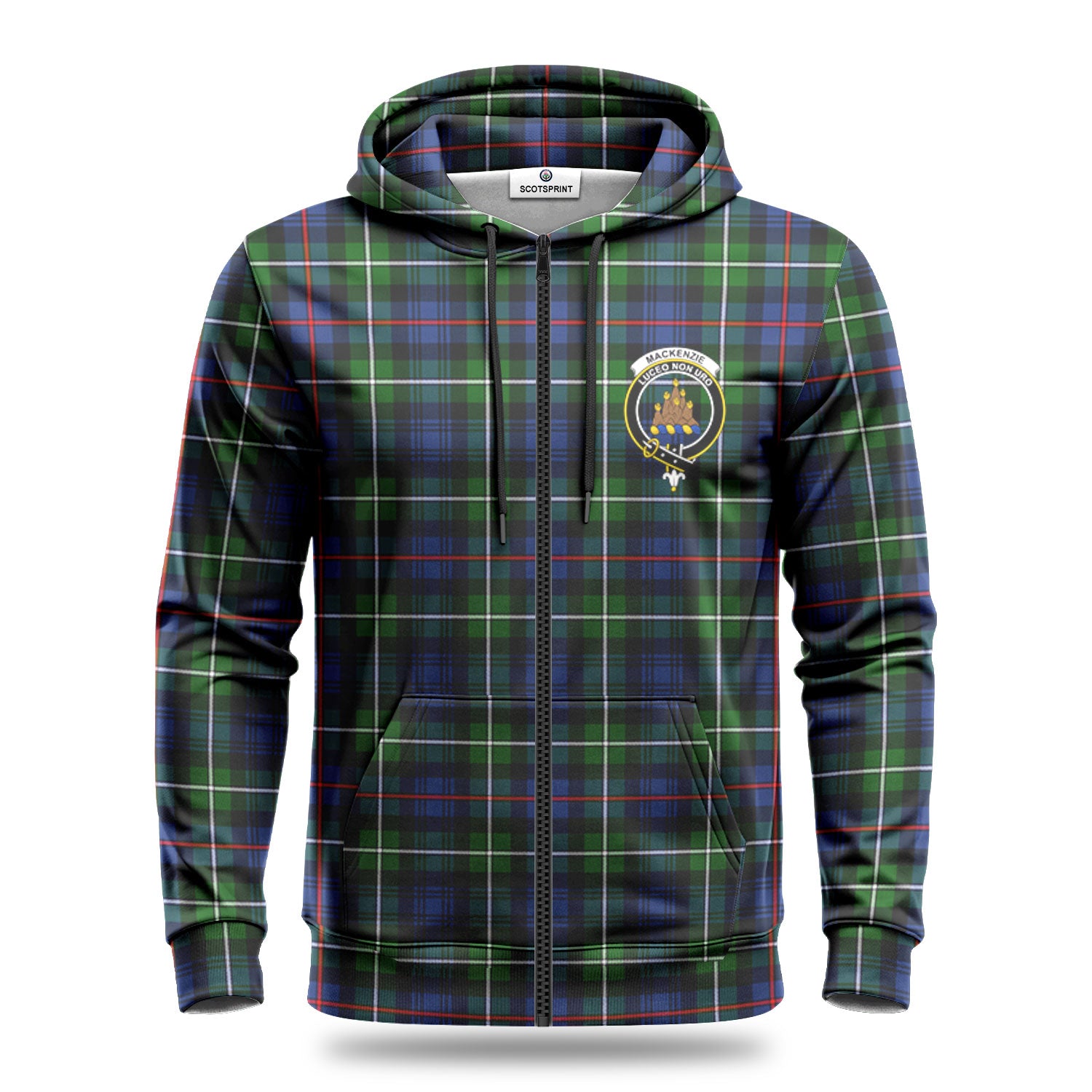 MacKenzie Modern Tartan Crest Hoodie