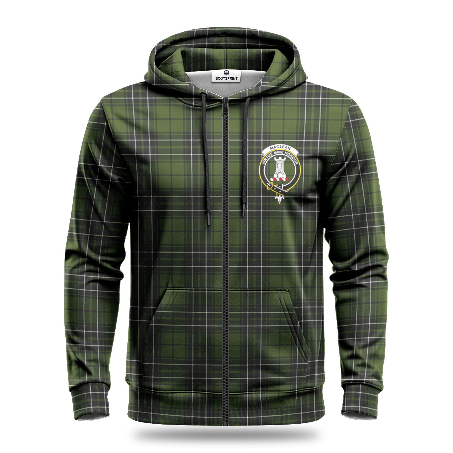 MacLean Hunting Tartan Crest Hoodie