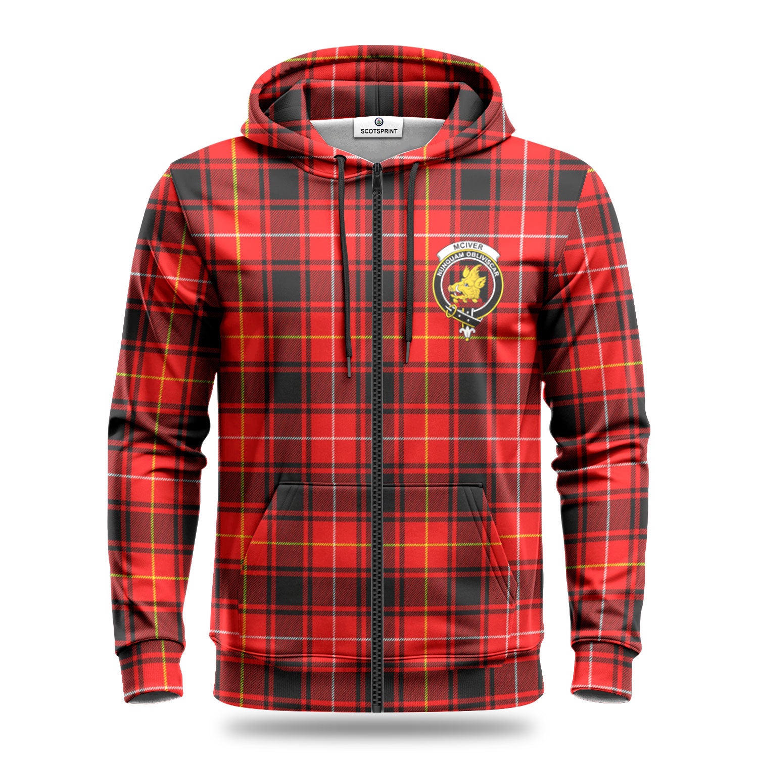 McIver Modern Tartan Crest Hoodie