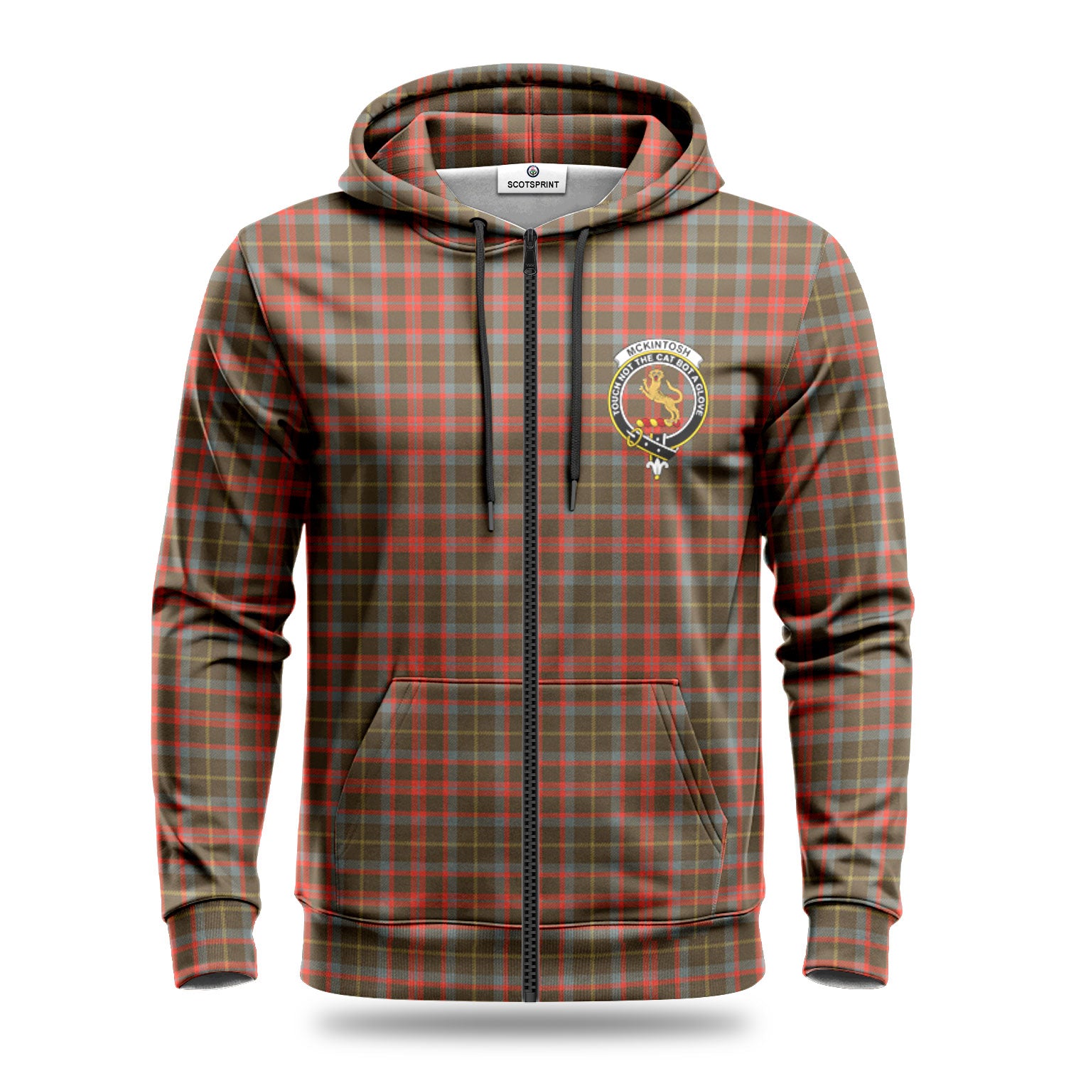 McKintosh Hunting Weathered Tartan Crest Hoodie