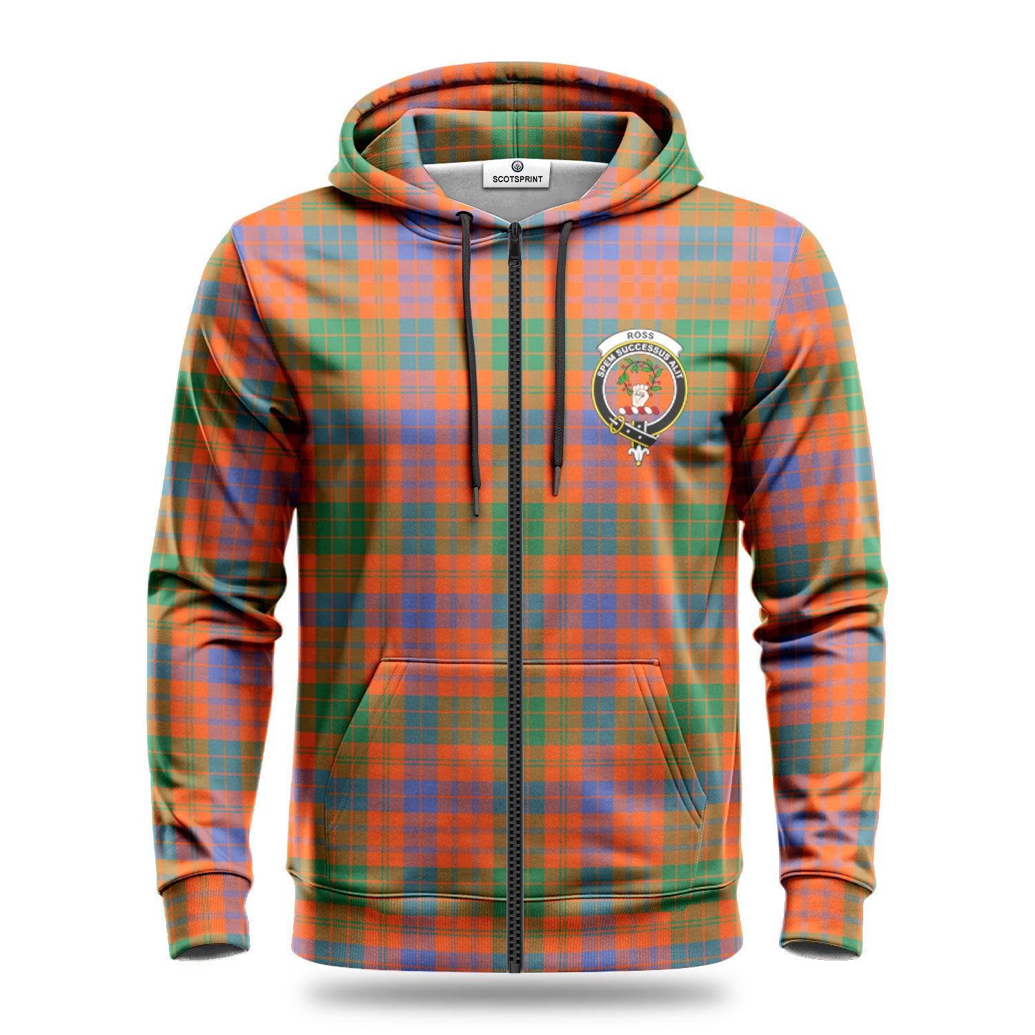 Ross Ancient Tartan Crest Hoodie