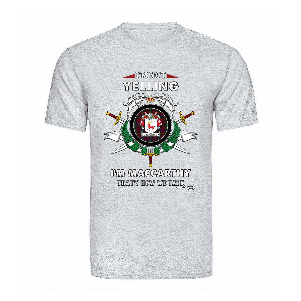 MacCarthy Tartan Crest T-shirt - I'm not yelling style