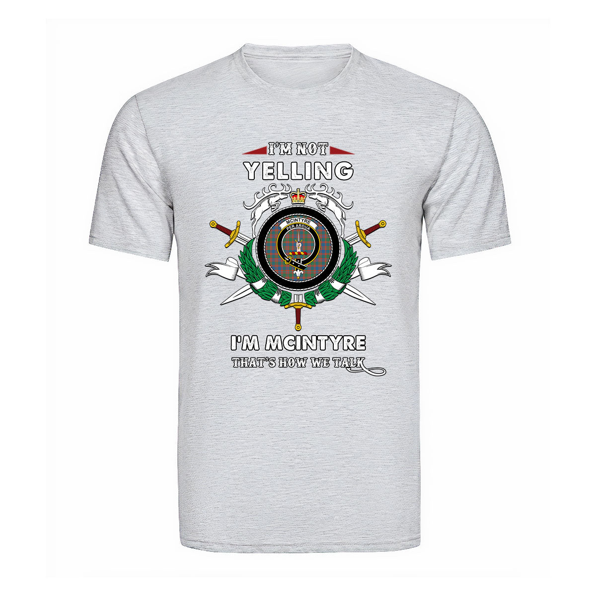 McIntyre Ancient Tartan Crest T-shirt - I'm not yelling style